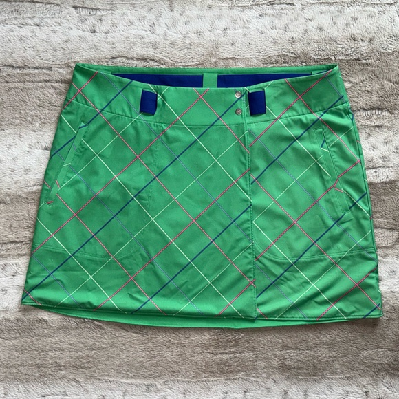 Nike⛳️ Golf Reversible Wrap Skirt Green And Blue Plaid Dri-FIT - Picture 2 of 8